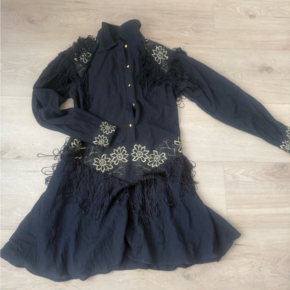 Chasing unicorns black dress fringed - Picture 2 of 6